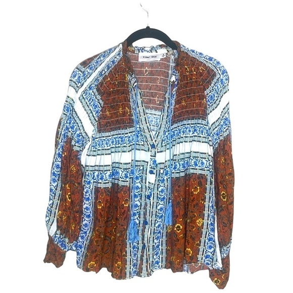 LINE+DOT Camellia Peasant Blouse - Picture 1 of 6